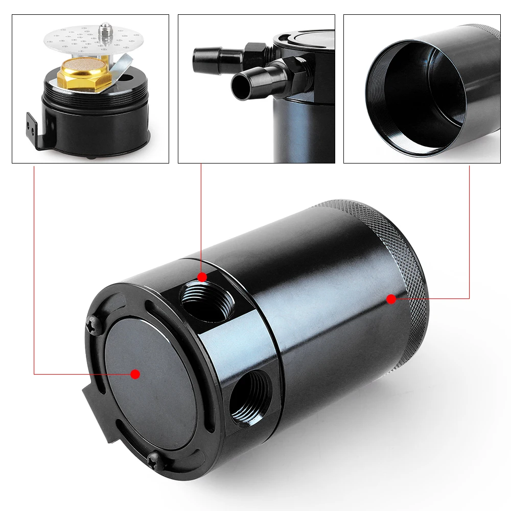 Oil Catch Can Baffled Aluminiu - Oil Drain Tank ulasan dan harga